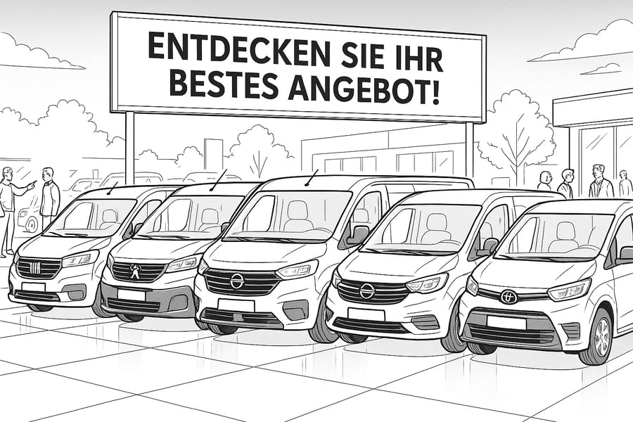 Fünf Marken, ein Transporter. Wo steckt der beste Deal?