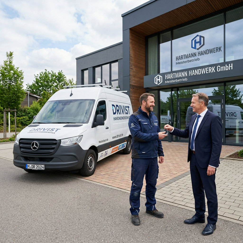 SHK-Betrieb Fahrzeugübergabe mit DRIVIST – Transporter Beschaffung