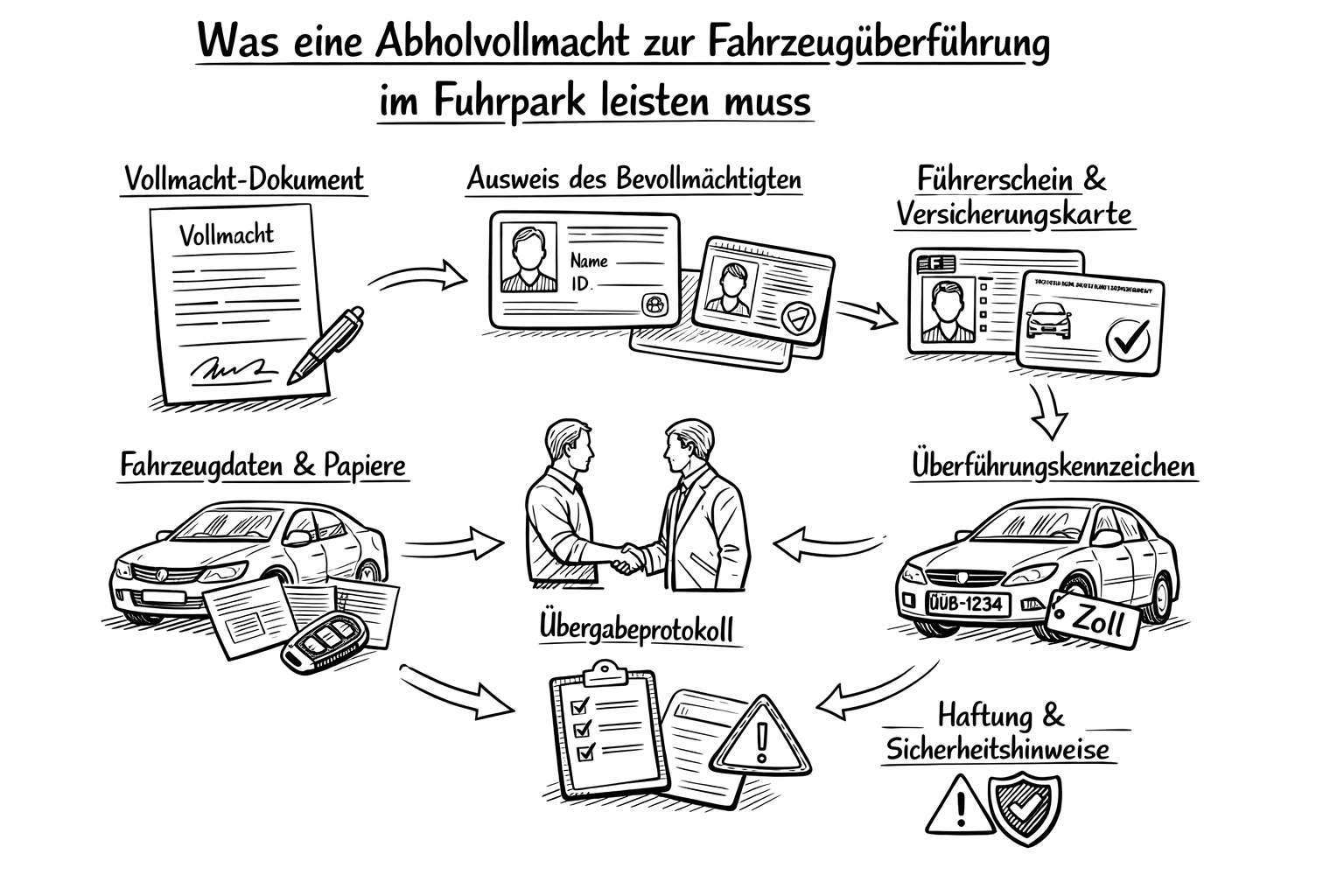 Abholvollmacht zur Fahrzeugüberführung im Firmenfuhrpark